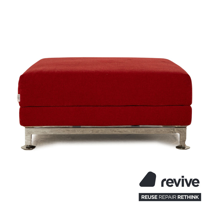 Brühl Moule Stoff Sofa Garnitur Rot Ecksofa Hocker Recamiere Rechts manuelle Funktion Relaxfunktion Sofa Couch