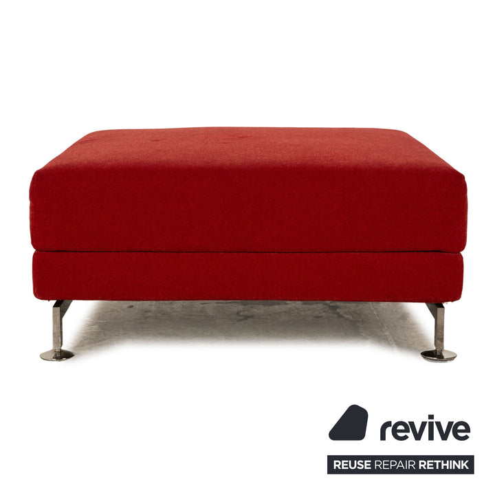 Brühl Moule Stoff Sofa Garnitur Rot Ecksofa Hocker Recamiere Rechts manuelle Funktion Relaxfunktion Sofa Couch