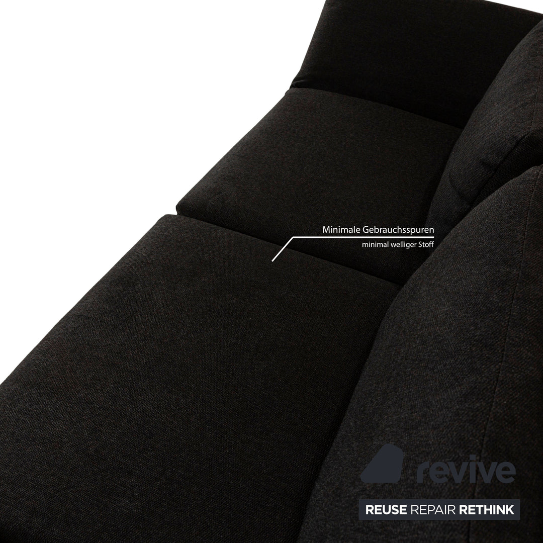 Brühl Moule Stoff Zweisitzer Dunkelgrau manuelle Funktion Sofa Couch