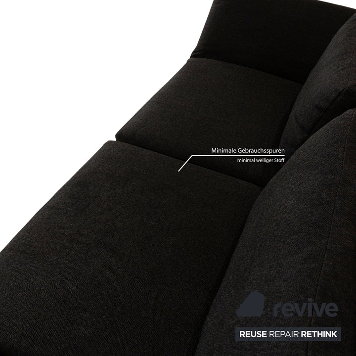 Brühl Moule Stoff Zweisitzer Dunkelgrau manuelle Funktion Sofa Couch