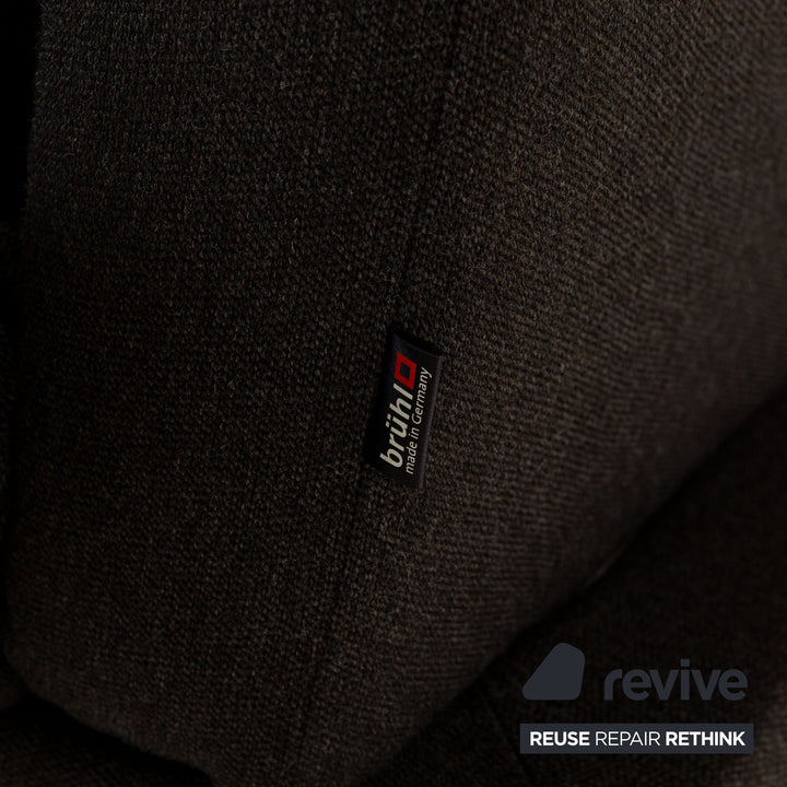 Brühl Moule Stoff Zweisitzer Dunkelgrau manuelle Funktion Sofa Couch