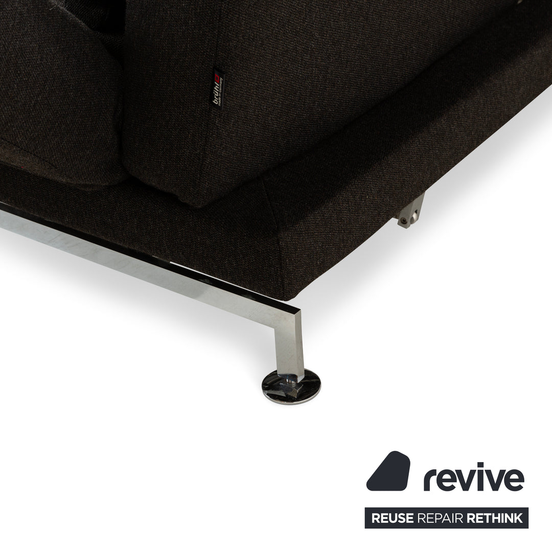 Brühl Moule Stoff Zweisitzer Dunkelgrau manuelle Funktion Sofa Couch