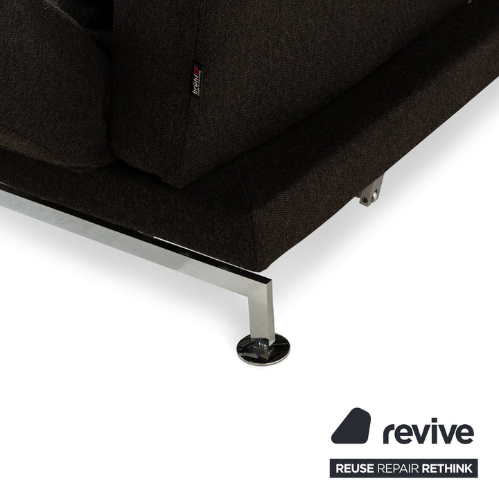 Brühl Moule Stoff Zweisitzer Dunkelgrau manuelle Funktion Sofa Couch