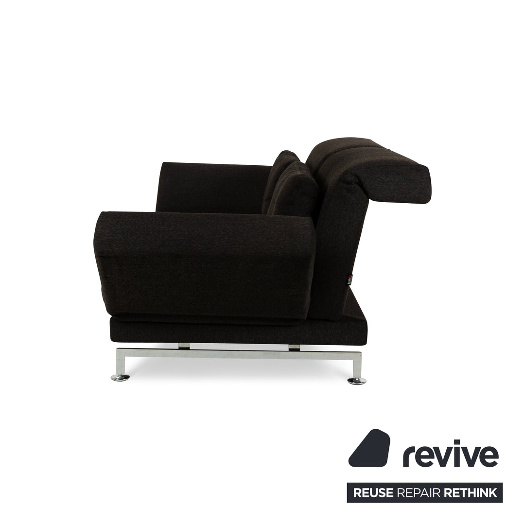 Brühl Moule Stoff Zweisitzer Dunkelgrau manuelle Funktion Sofa Couch