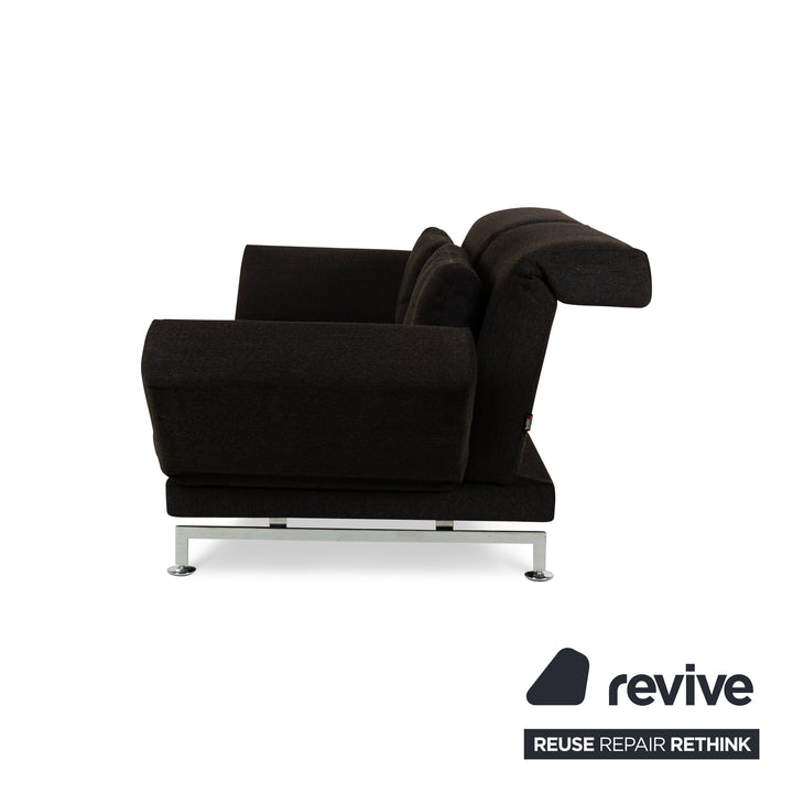 Brühl Moule Stoff Zweisitzer Dunkelgrau manuelle Funktion Sofa Couch