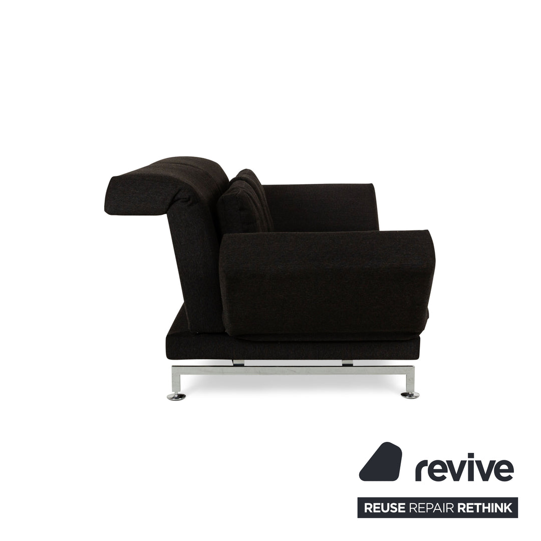Brühl Moule Stoff Zweisitzer Dunkelgrau manuelle Funktion Sofa Couch