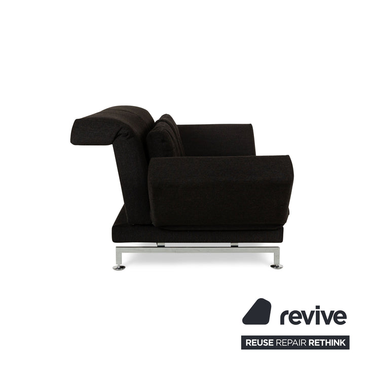 Brühl Moule Stoff Zweisitzer Dunkelgrau manuelle Funktion Sofa Couch
