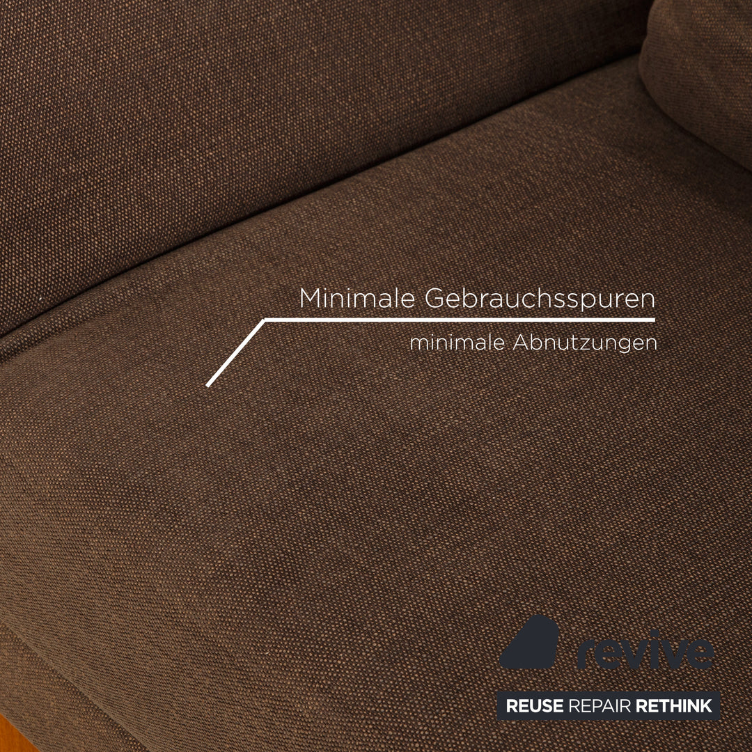 Brühl Moule Stoff Zweisitzer Grau Braun manuelle Funktion Sofa Couch Schlaffunktion