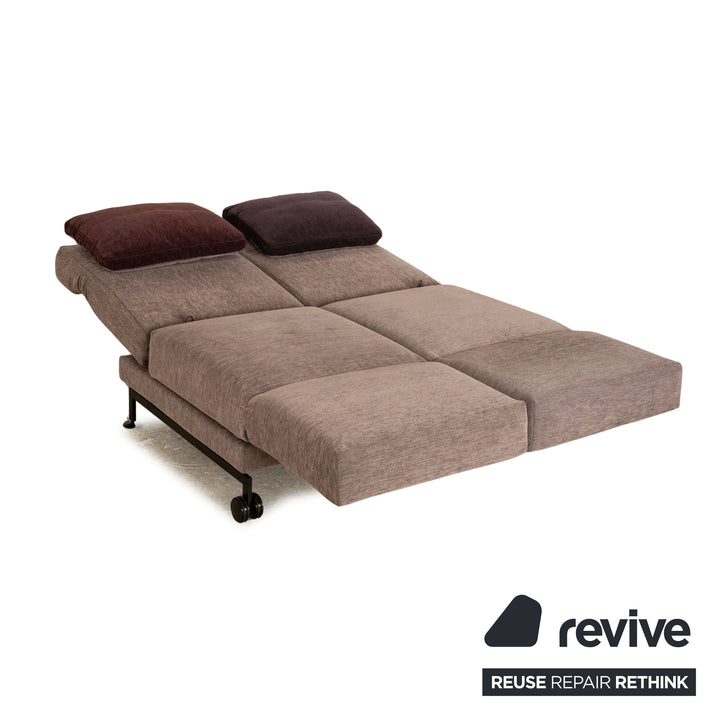 Brühl Moule Stoff Zweisitzer Grau manuelle Funktion Sofa Couch Schlaffunktion