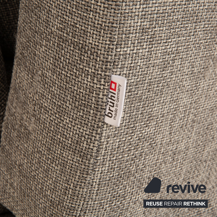 Brühl Moule Stoff Zweisitzer Grau manuelle Funktion Sofa Couch Schlaffunktion