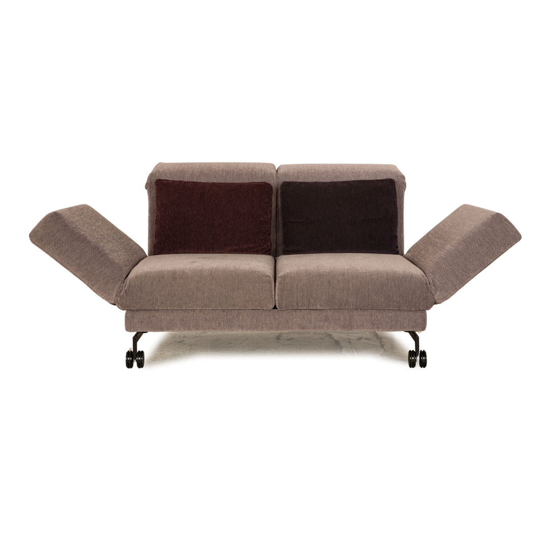 Brühl Moule Stoff Zweisitzer Grau manuelle Funktion Sofa Couch Schlaffunktion