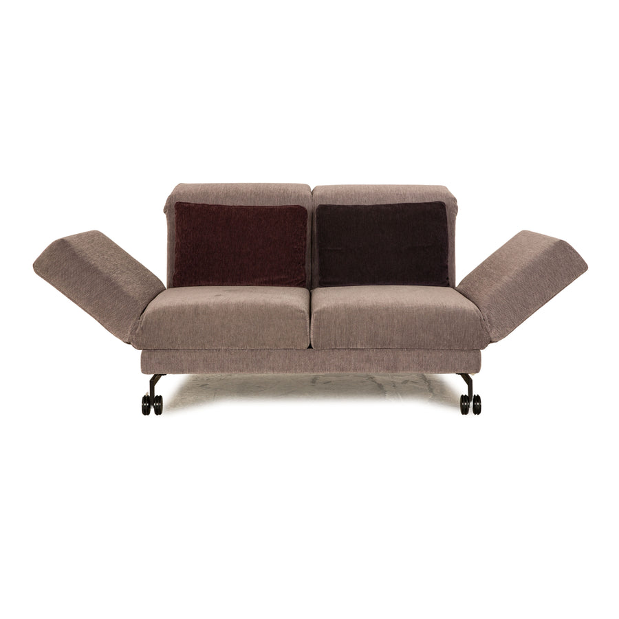 Brühl Moule Stoff Zweisitzer Grau manuelle Funktion Sofa Couch Schlaffunktion
