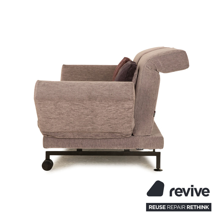 Brühl Moule Stoff Zweisitzer Grau manuelle Funktion Sofa Couch Schlaffunktion