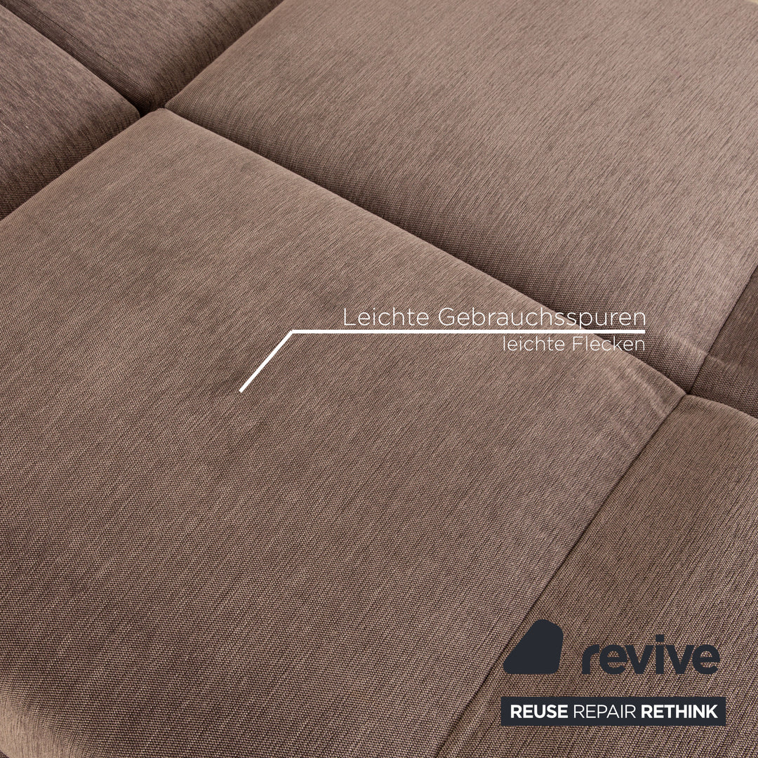 Brühl Moule Stoff Zweisitzer Grau manuelle Funktion Sofa Couch Schlaffunktion