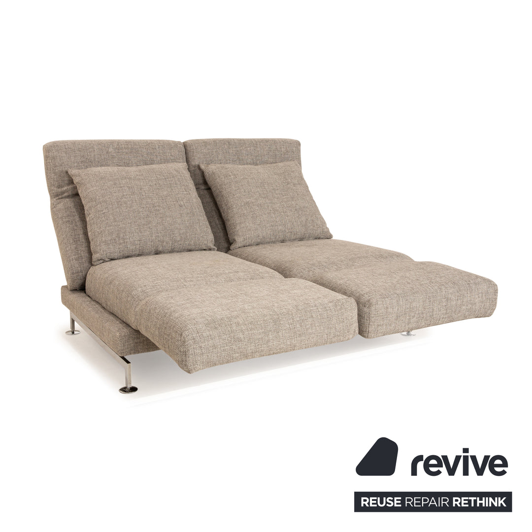 Brühl Moule Stoff Zweisitzer Grau manuelle Funktion Sofa Couch Schlaffunktion