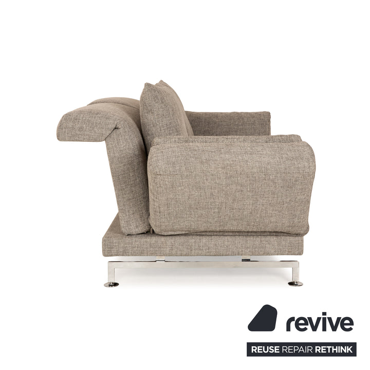 Brühl Moule Stoff Zweisitzer Grau manuelle Funktion Sofa Couch Schlaffunktion
