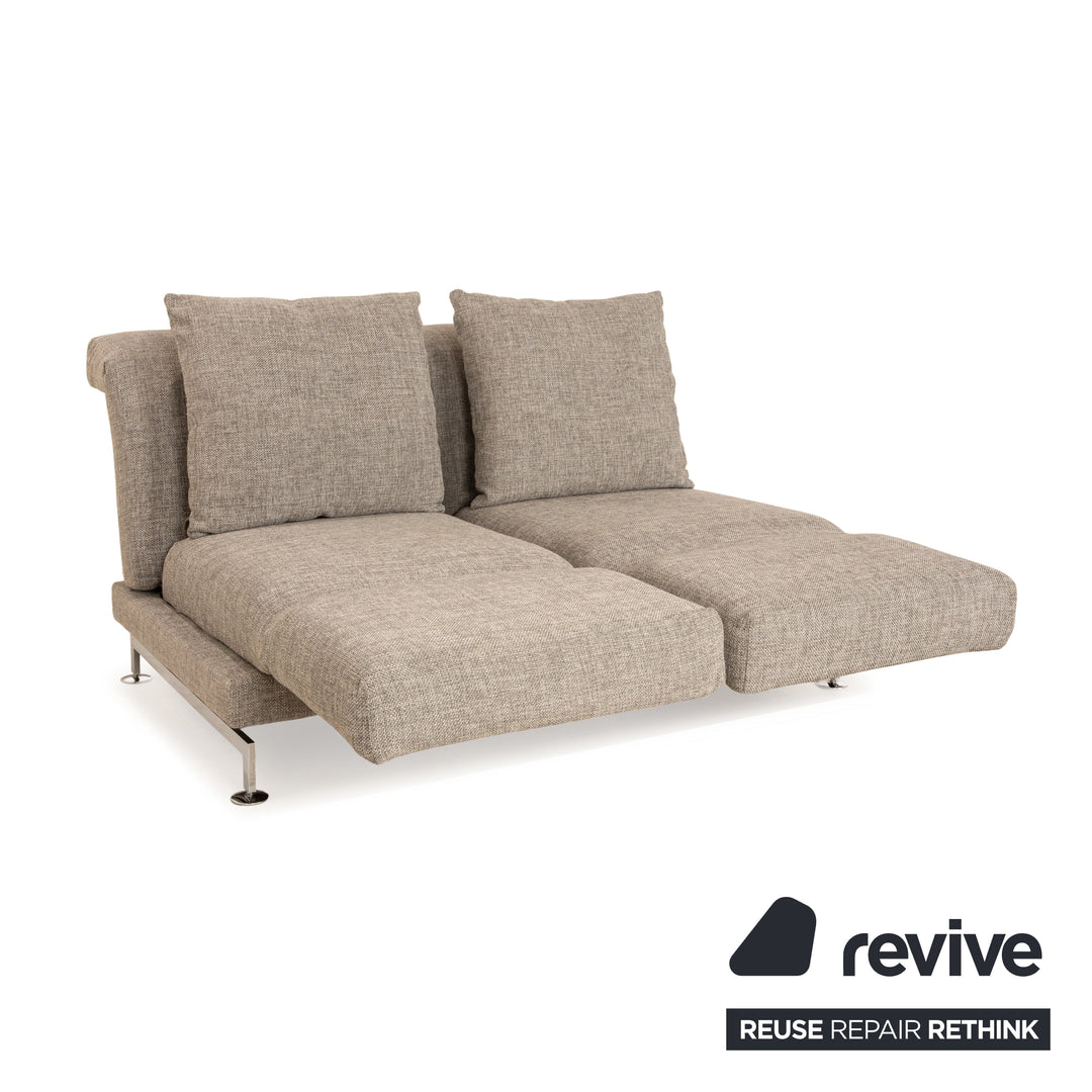 Brühl Moule Stoff Zweisitzer Grau manuelle Funktion Sofa Couch Schlaffunktion