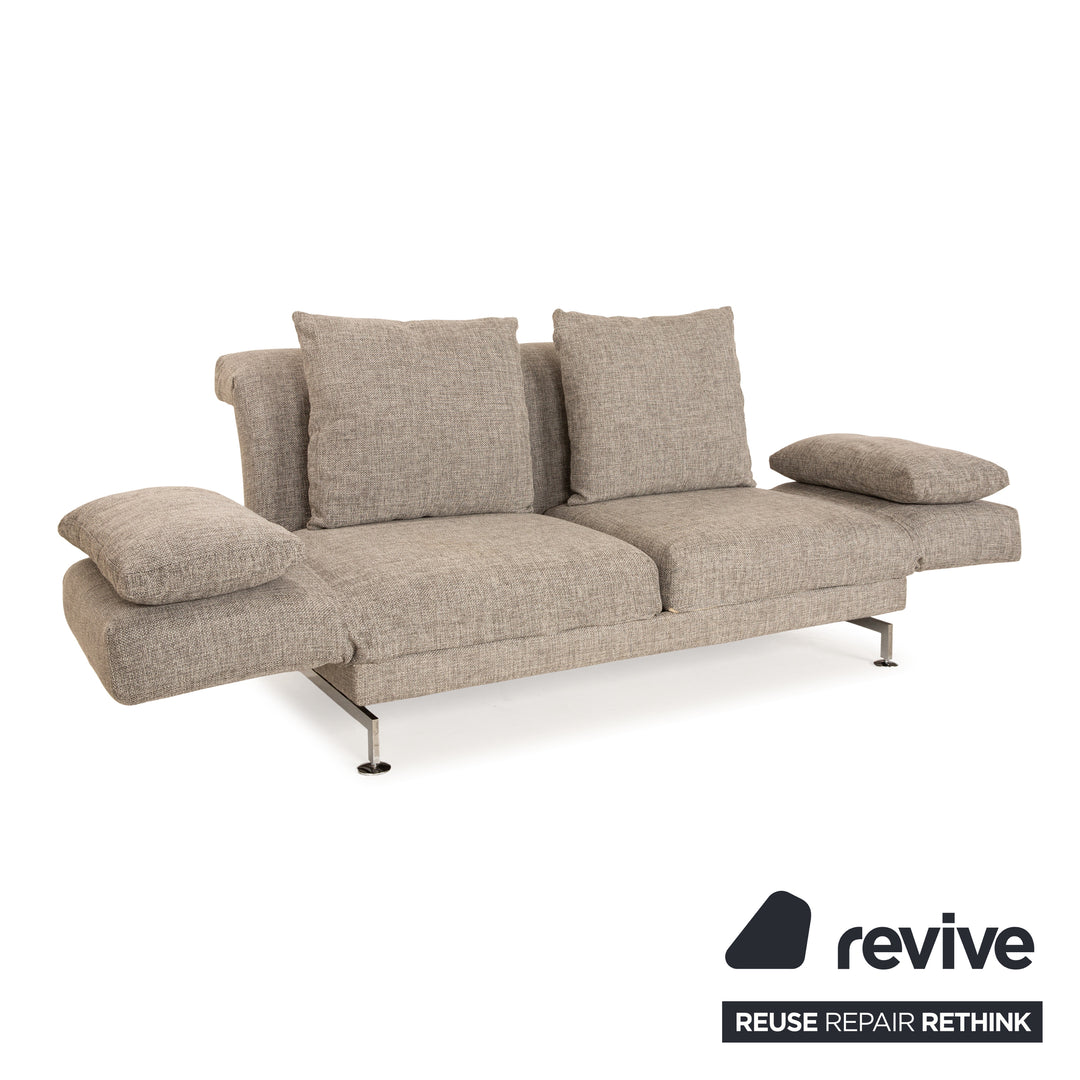Brühl Moule Stoff Zweisitzer Grau manuelle Funktion Sofa Couch Schlaffunktion