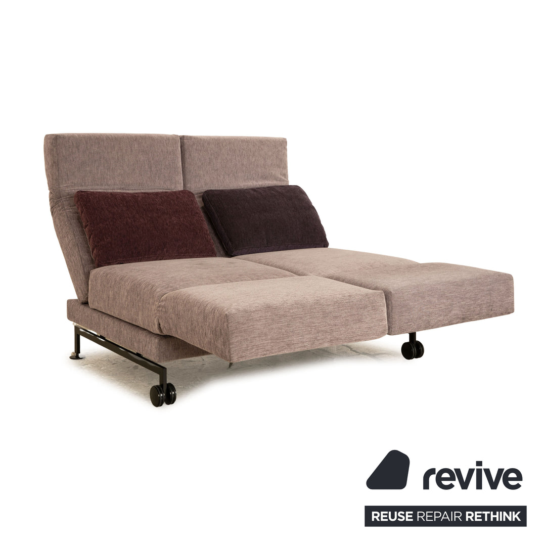 Brühl Moule Stoff Zweisitzer Grau manuelle Funktion Sofa Couch Schlaffunktion