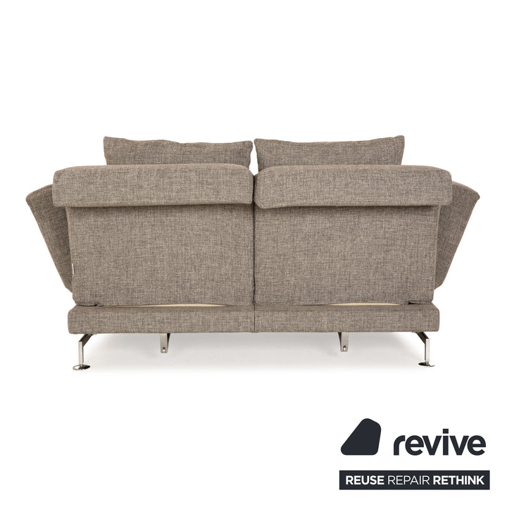 Brühl Moule Stoff Zweisitzer Grau manuelle Funktion Sofa Couch Schlaffunktion