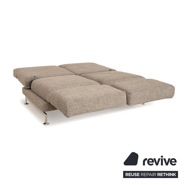 Brühl Moule Stoff Zweisitzer Grau manuelle Funktion Sofa Couch Schlaffunktion