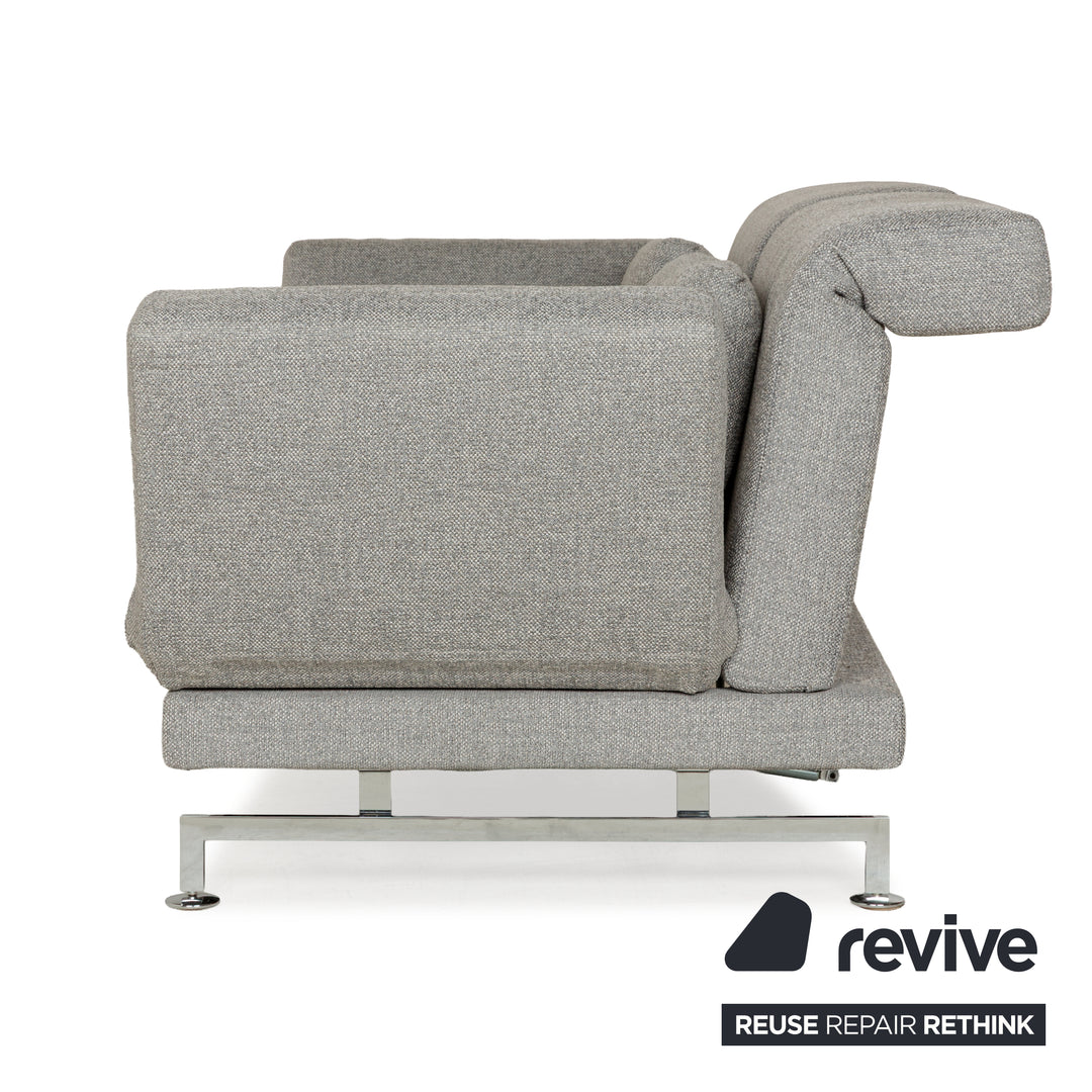 Brühl Moule Stoff Zweisitzer Grau meliert Silber manuelle Funktion Sofa Couch