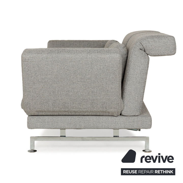 Brühl Moule Stoff Zweisitzer Grau meliert Silber manuelle Funktion Sofa Couch