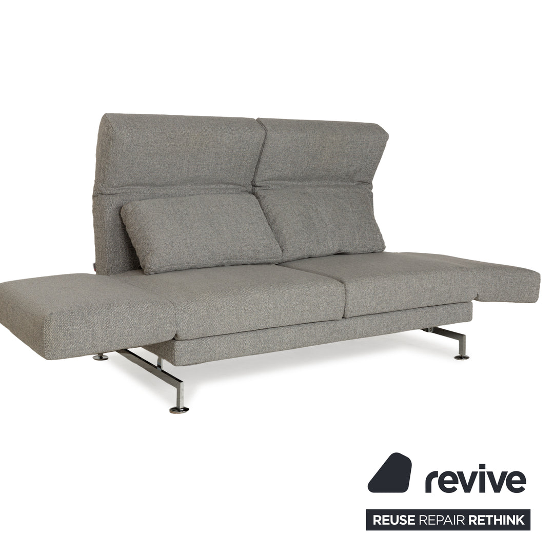 Brühl Moule Stoff Zweisitzer Grau meliert Silber manuelle Funktion Sofa Couch