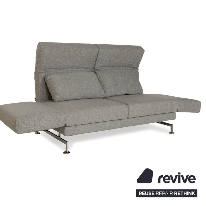 Brühl Moule Stoff Zweisitzer Grau meliert Silber manuelle Funktion Sofa Couch