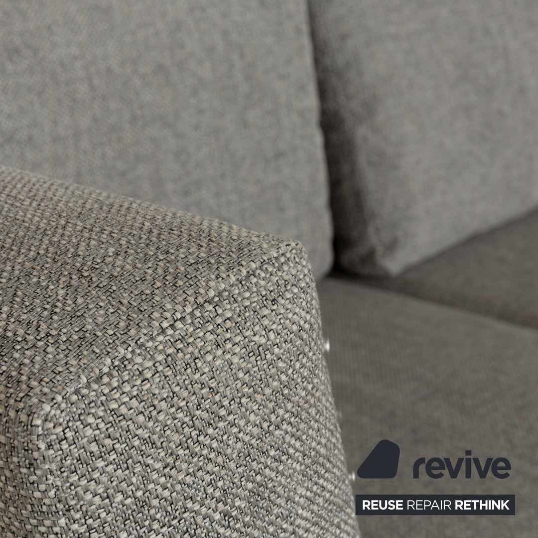 Brühl Moule Stoff Zweisitzer Grau meliert Silber manuelle Funktion Sofa Couch