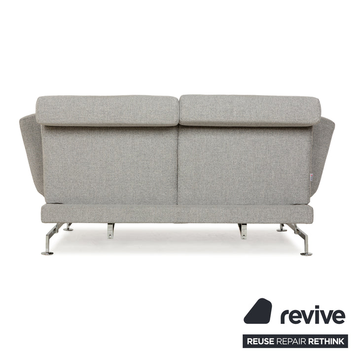 Brühl Moule Stoff Zweisitzer Grau meliert Silber manuelle Funktion Sofa Couch
