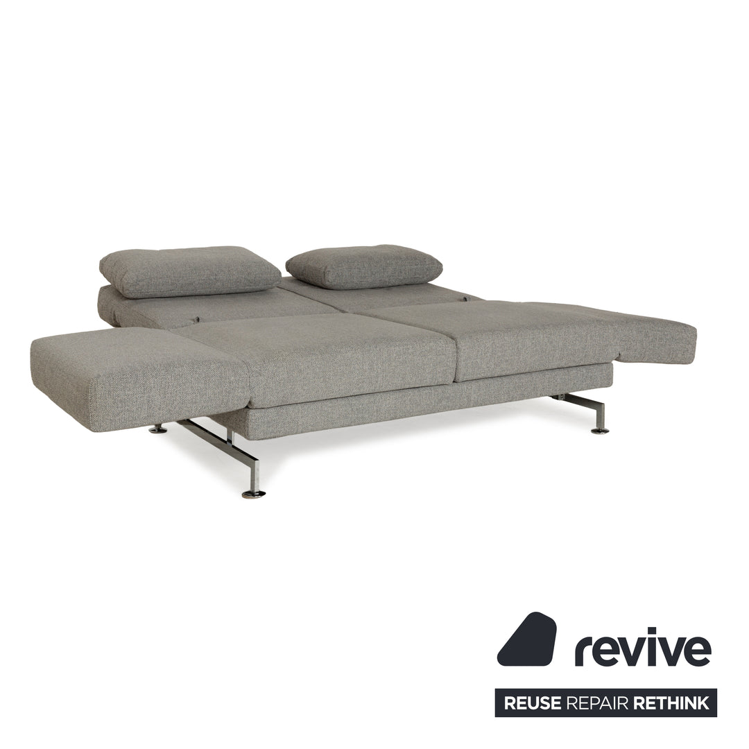 Brühl Moule Stoff Zweisitzer Grau meliert Silber manuelle Funktion Sofa Couch