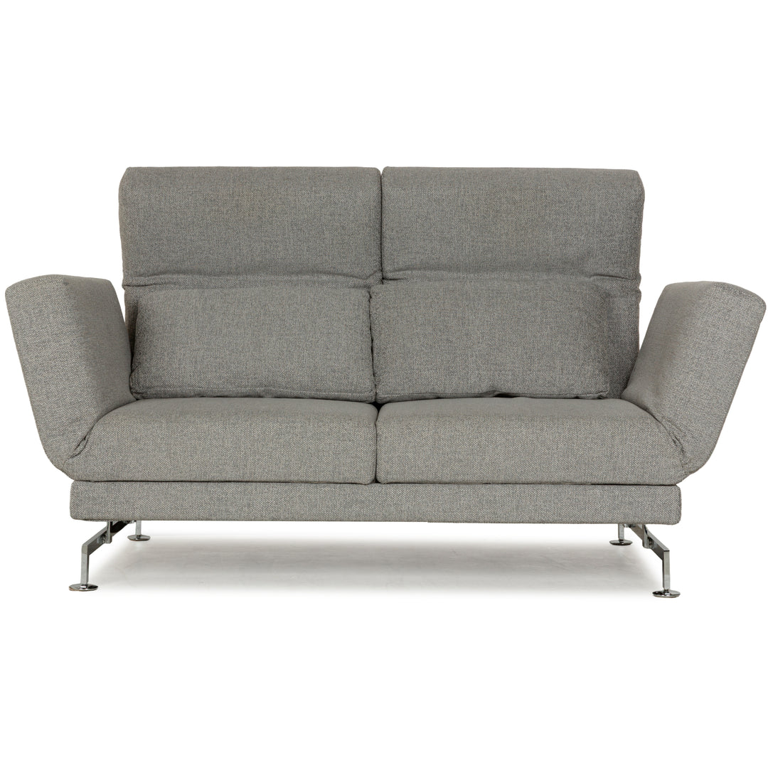 Brühl Moule Stoff Zweisitzer Grau meliert Silber manuelle Funktion Sofa Couch