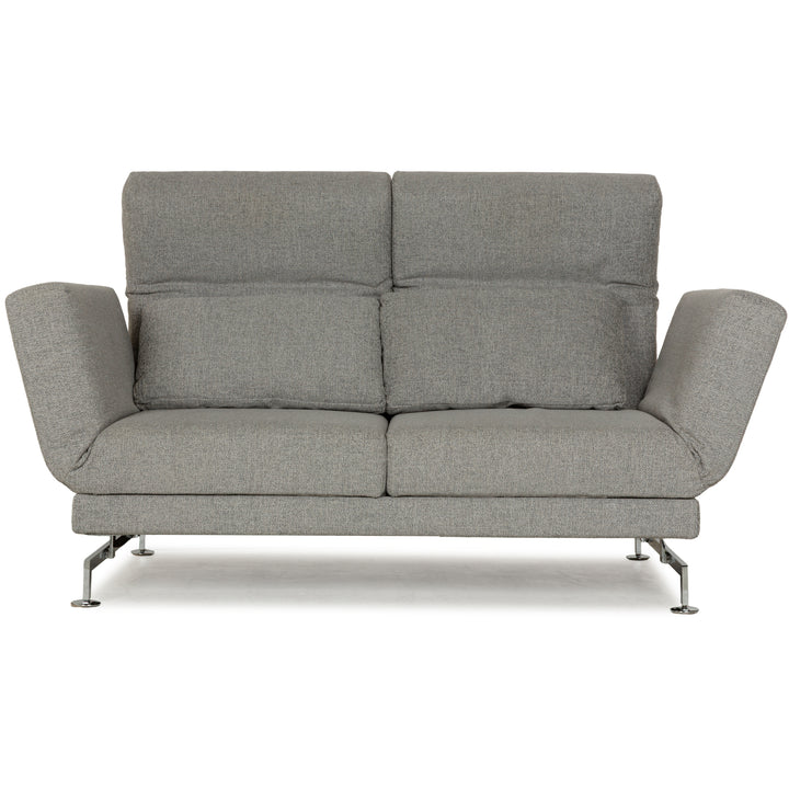Brühl Moule Stoff Zweisitzer Grau meliert Silber manuelle Funktion Sofa Couch