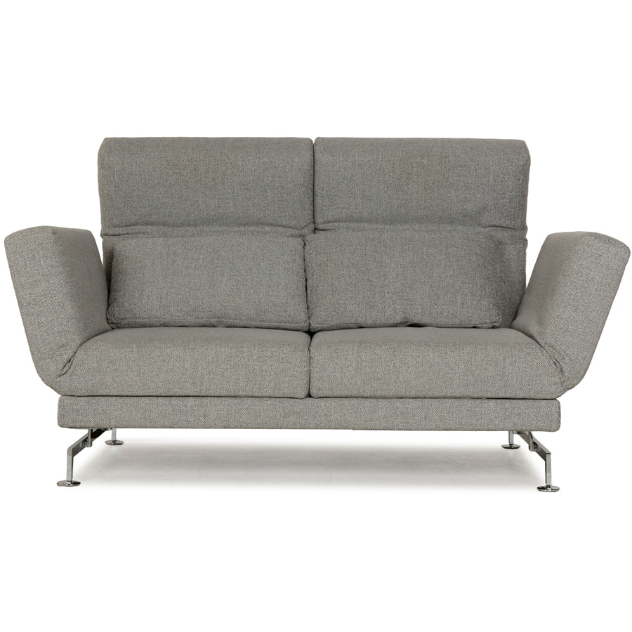Brühl Moule Stoff Zweisitzer Grau meliert Silber manuelle Funktion Sofa Couch
