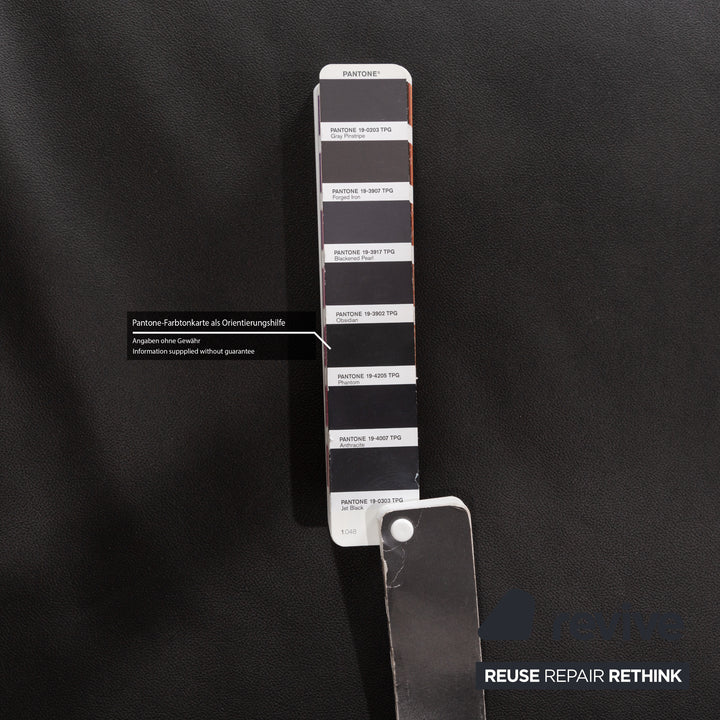 Brühl Moule veganes Leder GAVIN Ecksofa Schwarz manuelle Funktion Recamiere Links Sofa Couch Neubezug