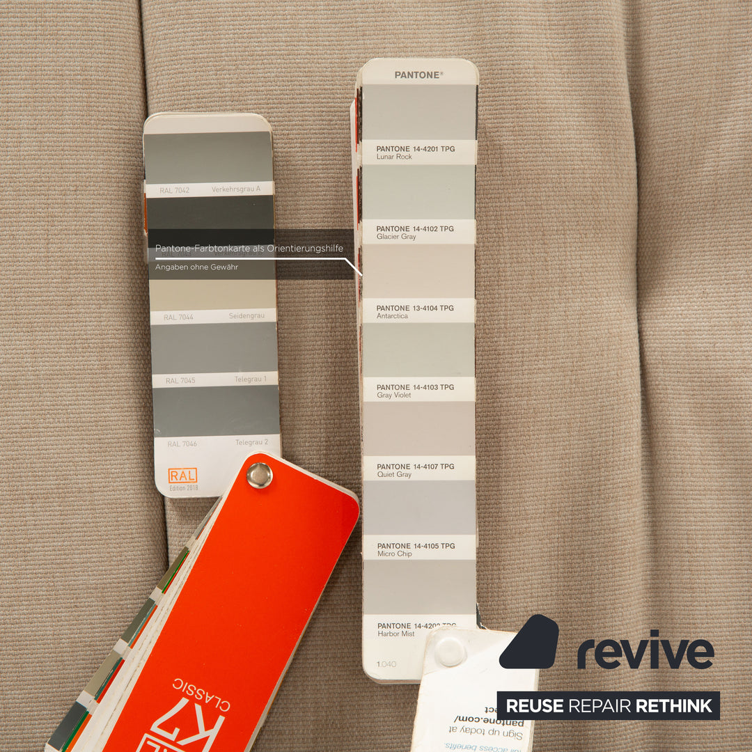 Brühl Quint Stoff Zweisitzer Hellgrau Schlafsofa Couch