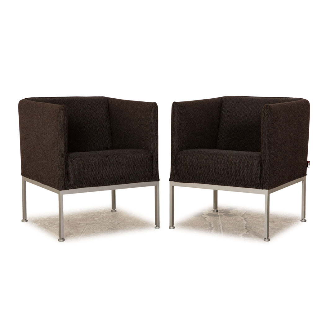 Brühl Randolph Stoff Sessel Garnitur Dunkelgrau 2x Sessel