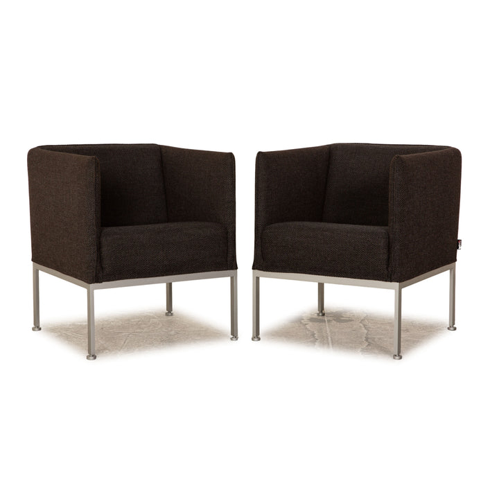 Brühl Randolph Stoff Sessel Garnitur Dunkelgrau 2x Sessel