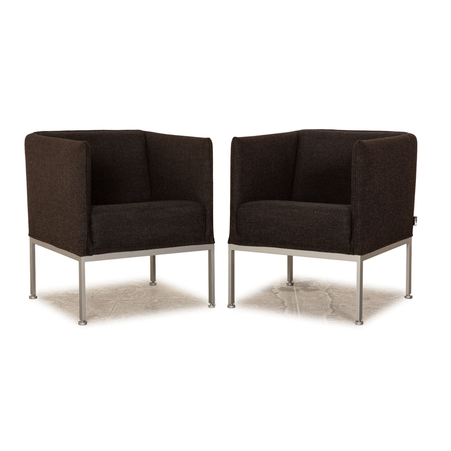 Brühl Randolph Stoff Sessel Garnitur Dunkelgrau 2x Sessel