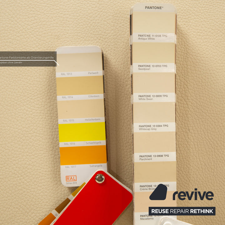 Brühl Roro Leder Sessel Garnitur Creme manuelle Funktion Relaxfunktion Schlaffunktion