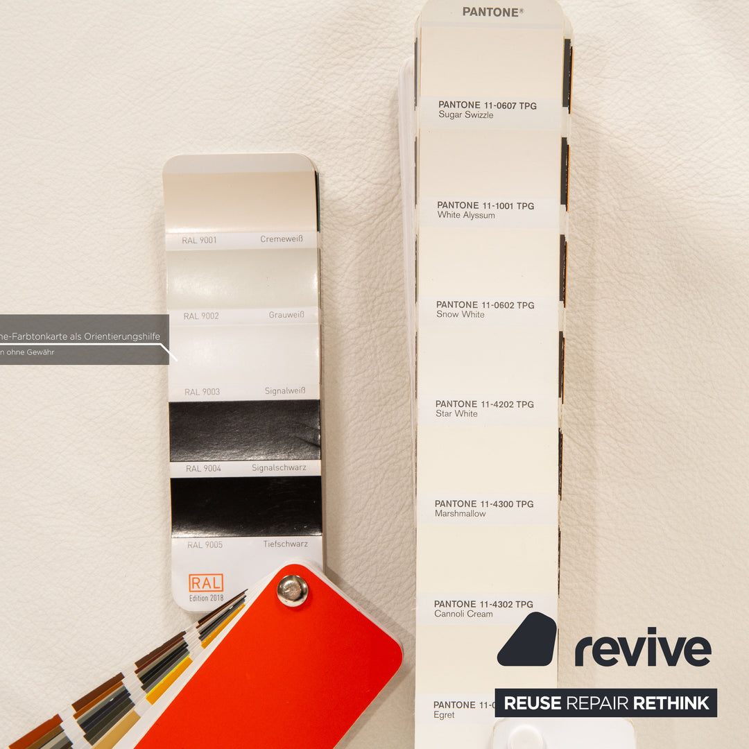 Brühl Roro Leder Sofa Garnitur Weiß 2x Zweisitzer Couch manuelle Funktion Schlaffunktion