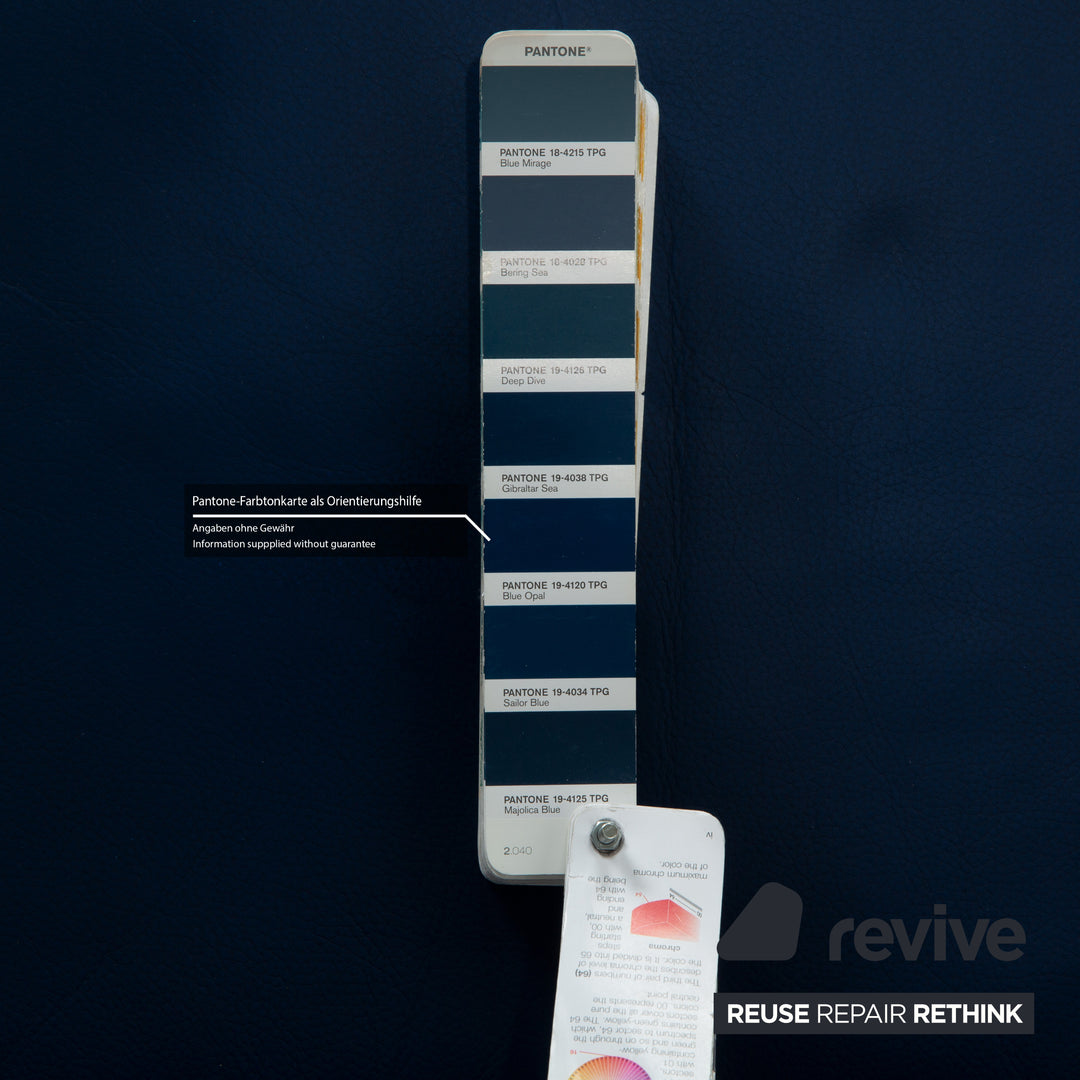 Brühl Roro Leder Zweisitzer Blau manuelle Funktion Sofa Couch Schlaffunktion