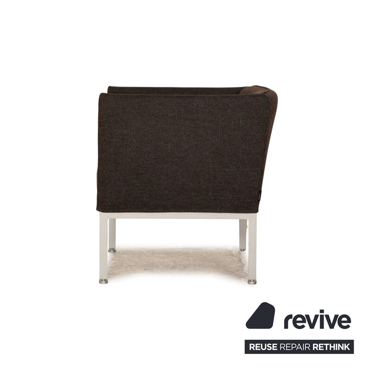 Brühl Roro ensemble de canapés en tissu gris foncé 2 places 2x fauteuils fonction manuelle fonction sommeil