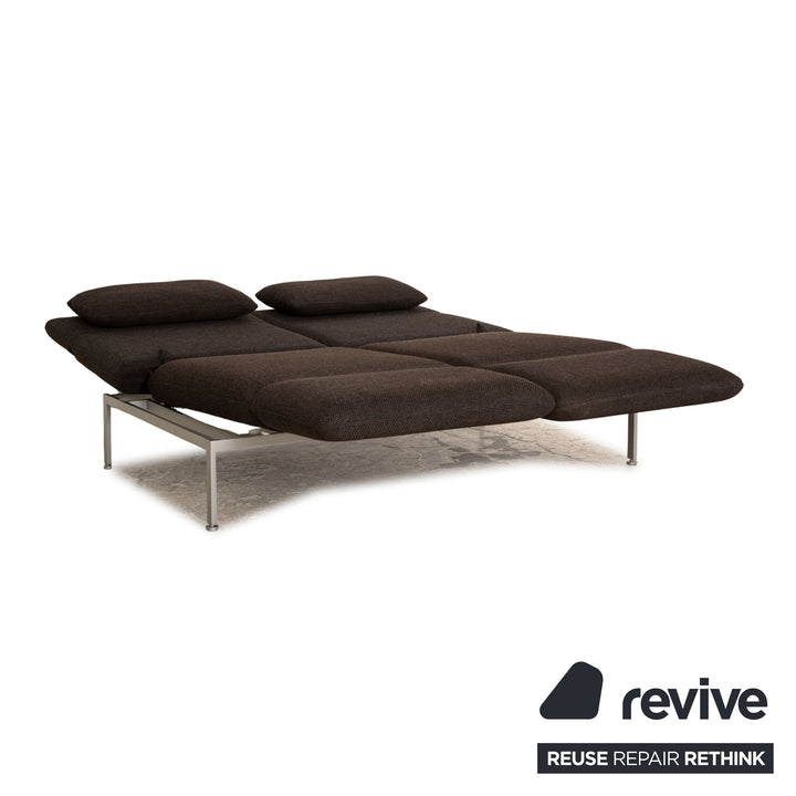 Brühl Roro ensemble de canapés en tissu gris foncé 2 places 2x fauteuils fonction manuelle fonction sommeil