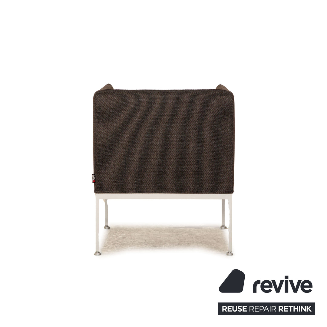 Brühl Roro ensemble de canapés en tissu gris foncé 2 places 2x fauteuils fonction manuelle fonction sommeil