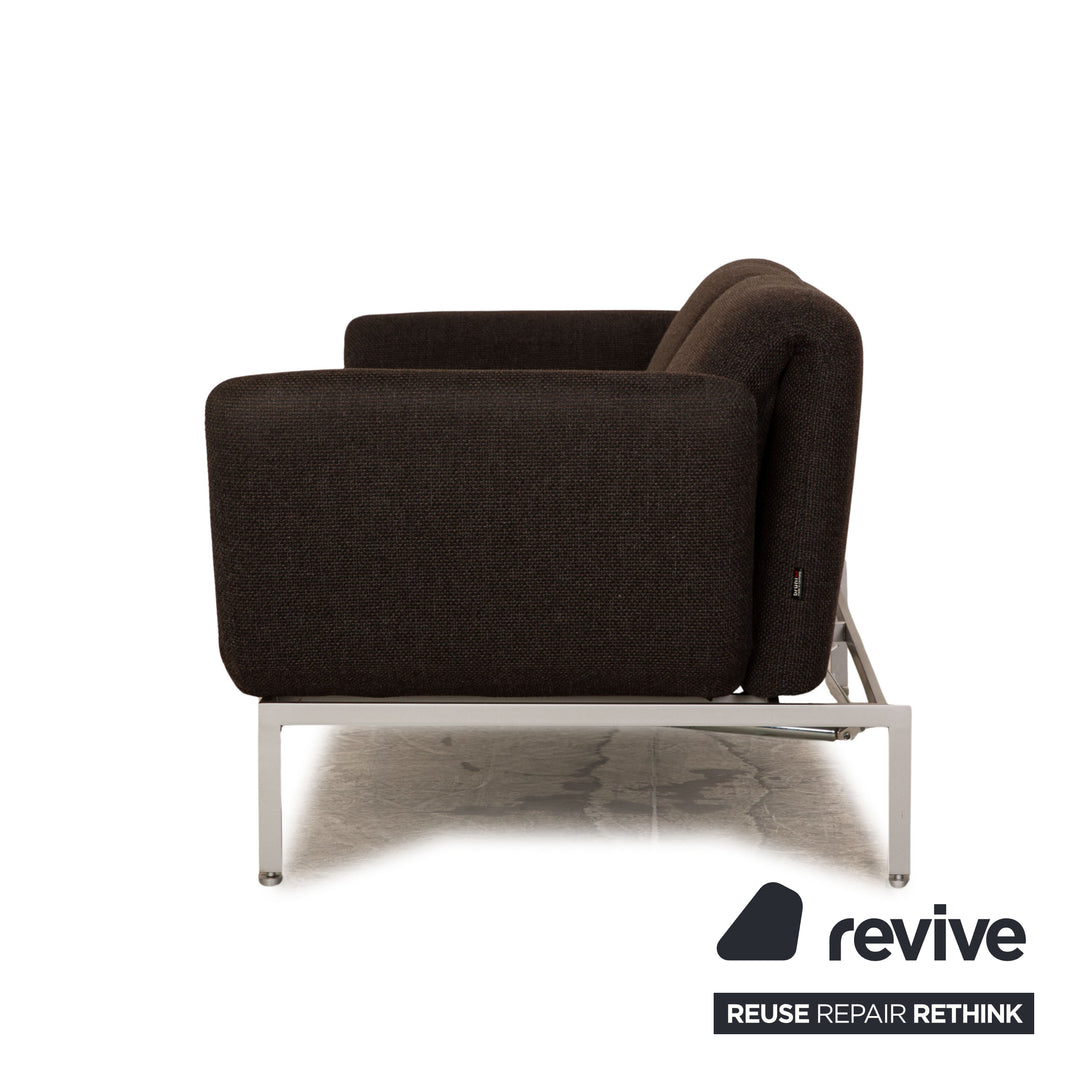 Brühl Roro ensemble de canapés en tissu gris foncé 2 places 2x fauteuils fonction manuelle fonction sommeil