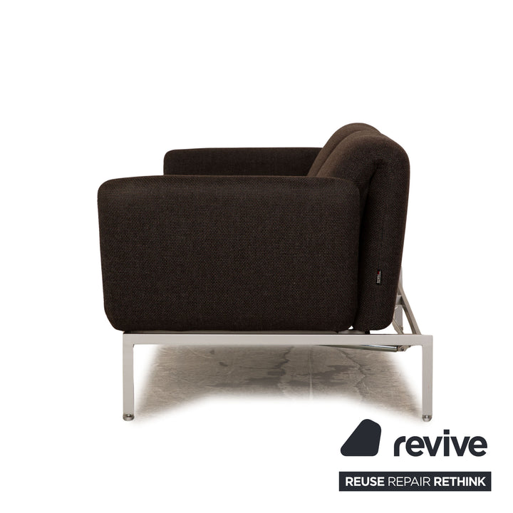 Brühl Roro ensemble de canapés en tissu gris foncé 2 places 2x fauteuils fonction manuelle fonction sommeil