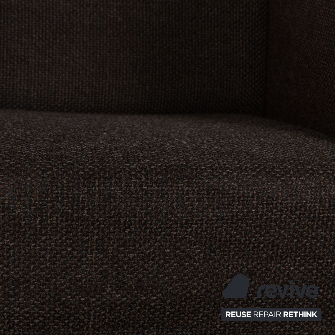 Brühl Roro ensemble de canapés en tissu gris foncé 2 places 2x fauteuils fonction manuelle fonction sommeil