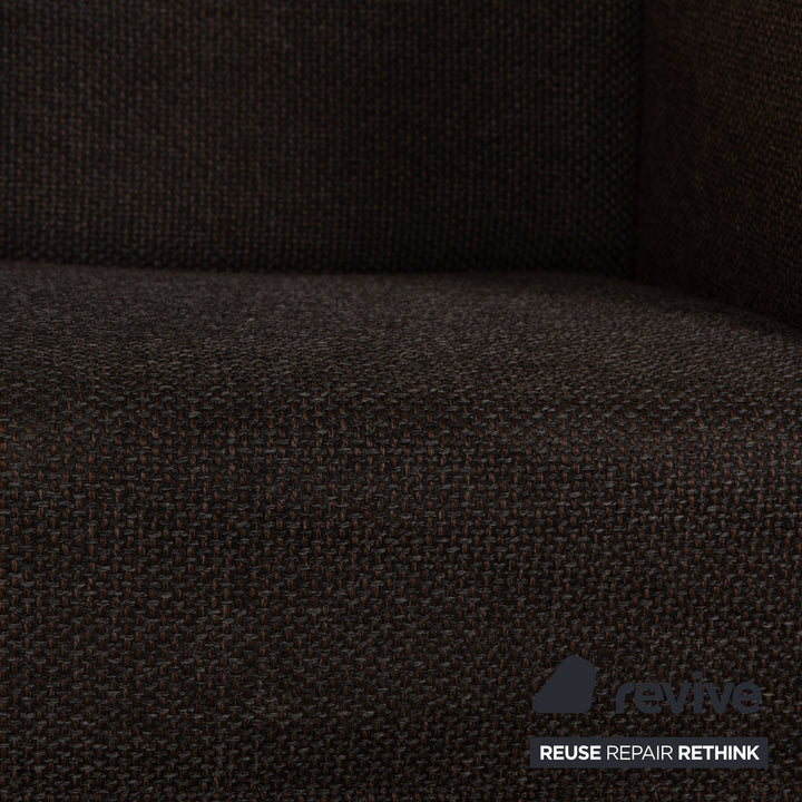 Brühl Roro ensemble de canapés en tissu gris foncé 2 places 2x fauteuils fonction manuelle fonction sommeil